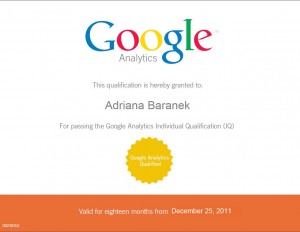 Google Analytics certificate
